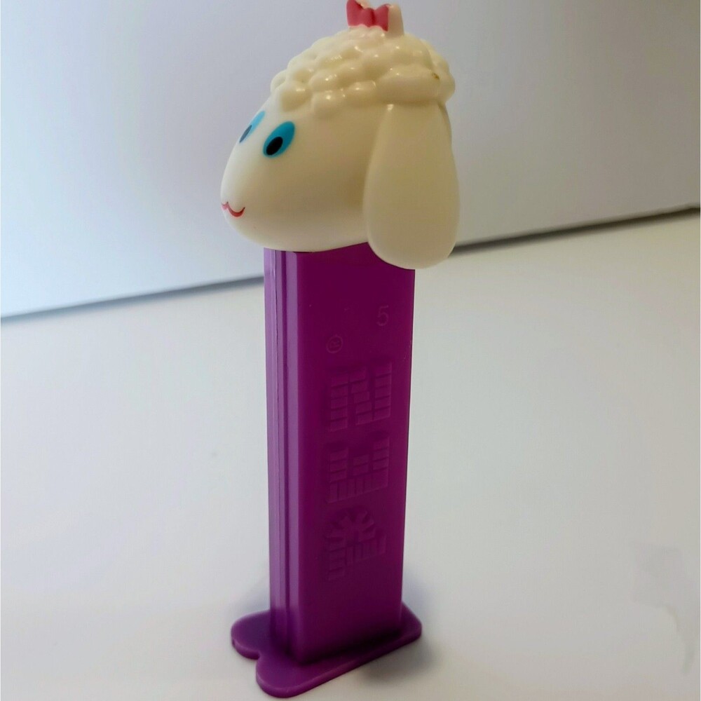 Vintage Pez Dispenser Lamb Purple Slovenia Easter Candy Sheep Girl Hair Bow
